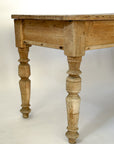 Antique Scrubbed Pine European Console Table + Desk
