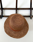 French Market Raffia Sun Hat with Leather Band