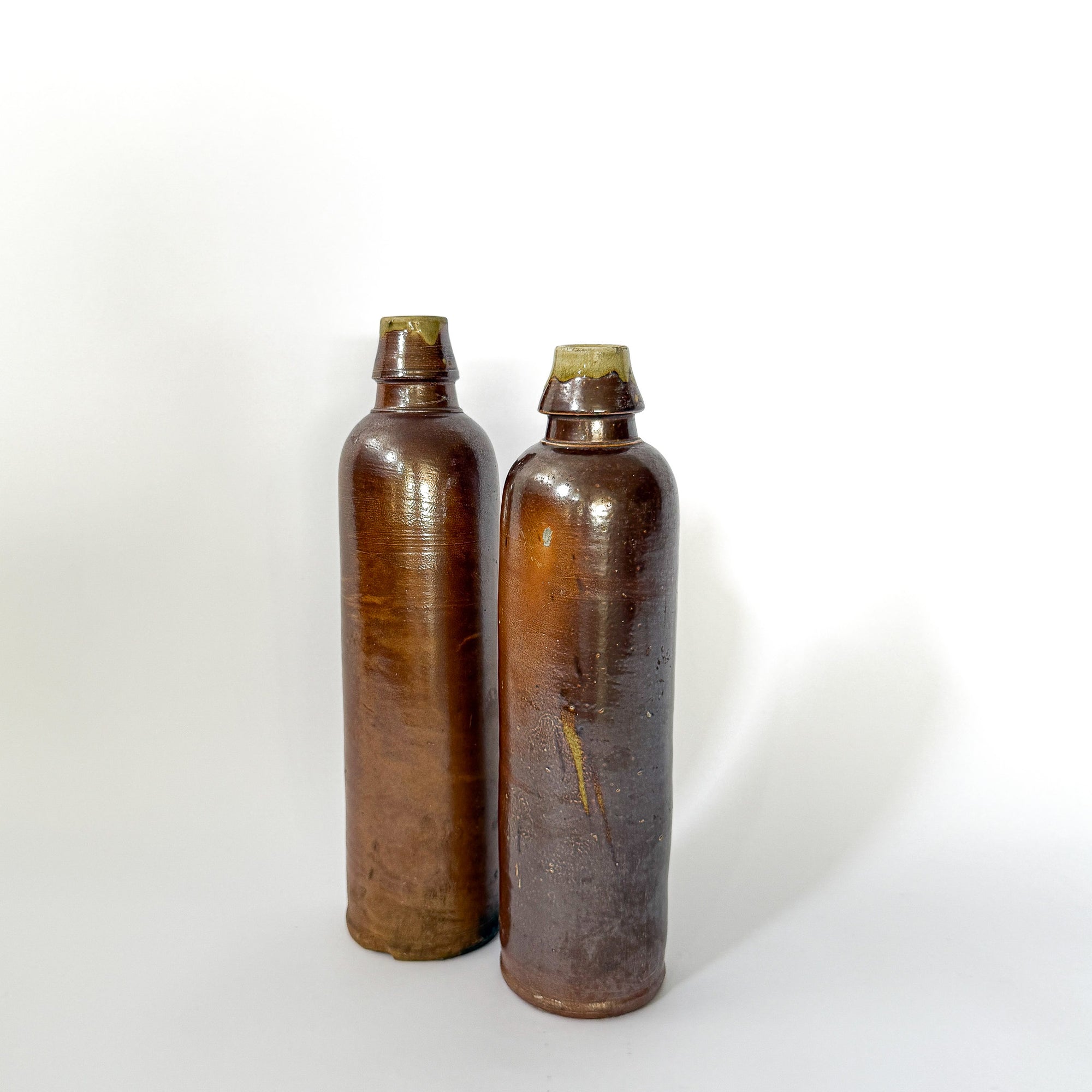 Rare Pair of European Stoneware Bottles | No. 837