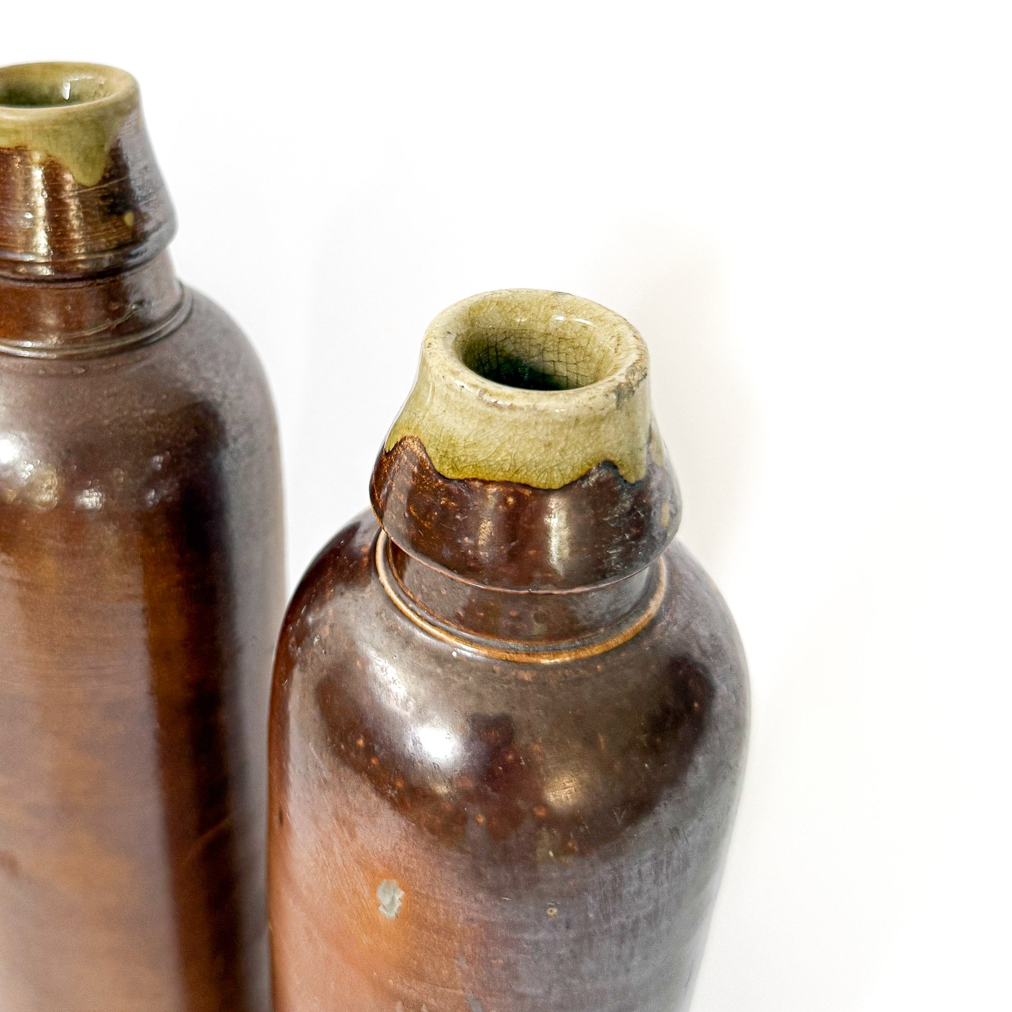 Rare Pair of European Stoneware Bottles | No. 837