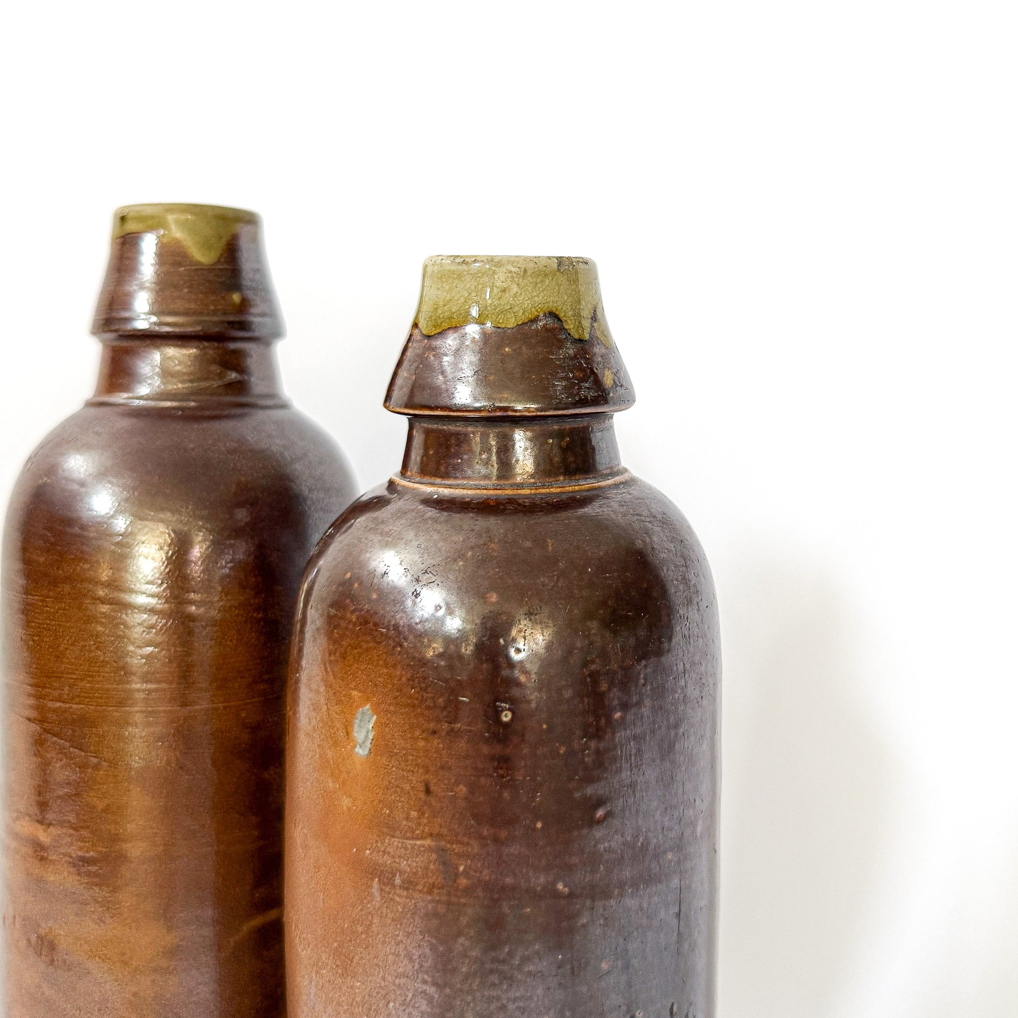 Rare Pair of European Stoneware Bottles | No. 837