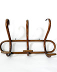Vintage French Thonet Style Bentwood 3 Hook Coat & Hat Rack