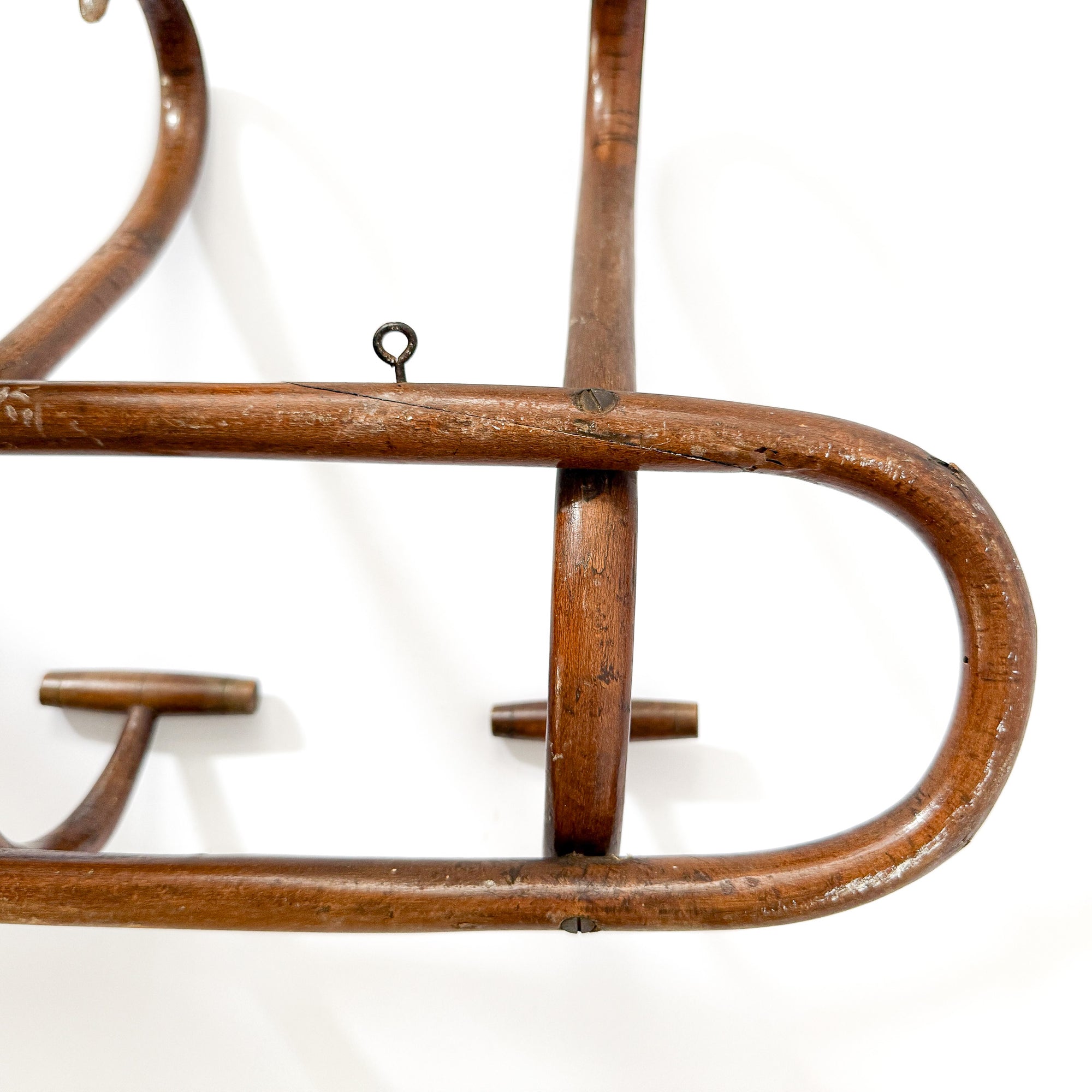 Vintage French Thonet Style Bentwood 3 Hook Coat &amp; Hat Rack