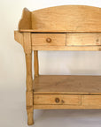 Antique Scrubbed Pine Farmhouse Wash Stand with Storage Drawers
