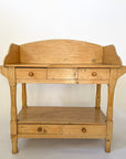 Antique Scrubbed Pine Farmhouse Wash Stand with Storage Drawers