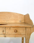 Antique Scrubbed Pine Farmhouse Wash Stand with Storage Drawers