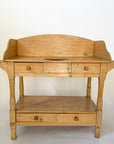 Antique Scrubbed Pine Farmhouse Wash Stand with Storage Drawers
