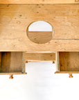 Antique Scrubbed Pine Farmhouse Wash Stand with Storage Drawers