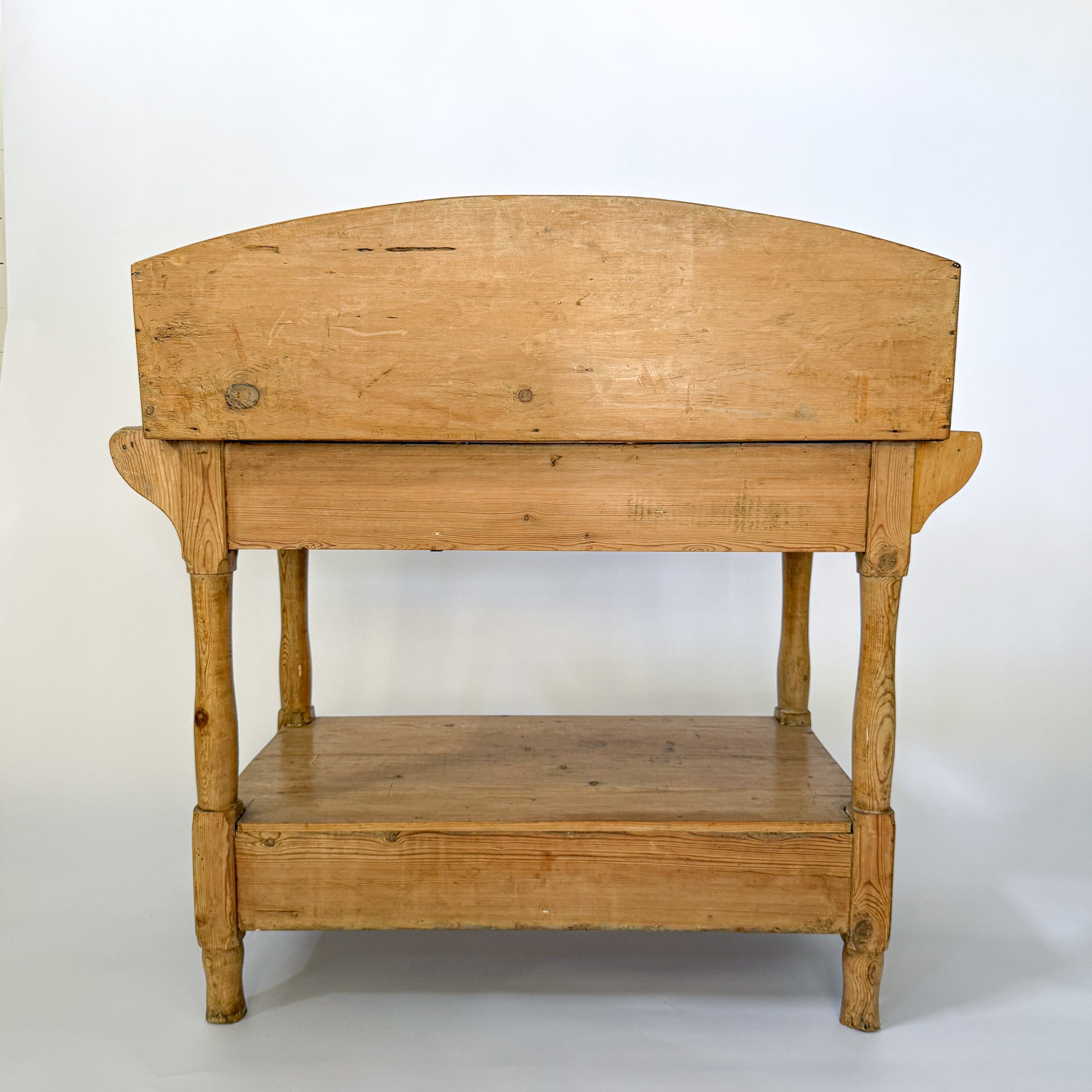 Antique Scrubbed Pine Farmhouse Wash Stand with Storage Drawers