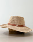 French Market Raffia Sun Hat with Leather Band