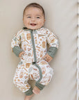 Ribbed Zipper Footed Pajamas | Camping