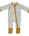 Ribbed Zipper Footed Pajamas | Skis