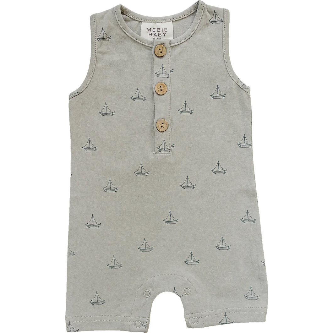 Organic Cotton Romper | Sailboats