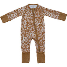 Load image into Gallery viewer, Gingerbread | Bamboo Zipper Footed Pajamas
