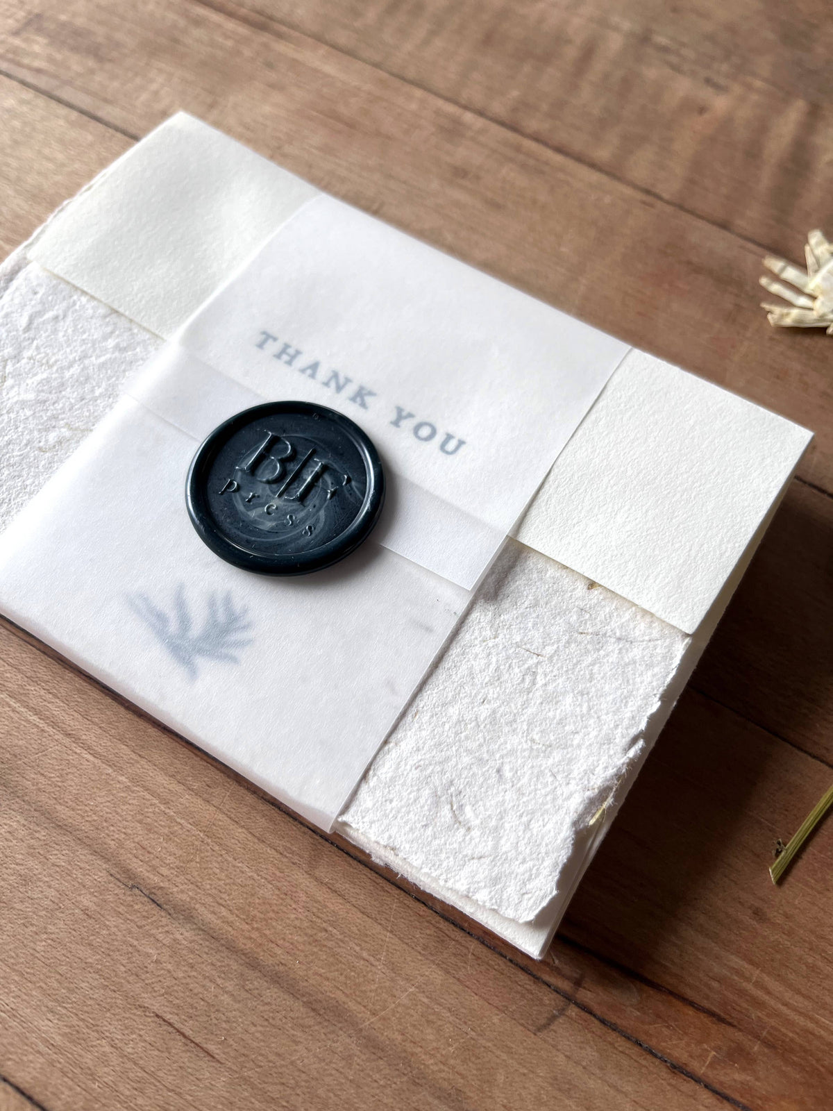 Handmade Deckled 'Thank You' Notecards with Envelopes | Set of 6