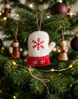 Hand Embroidered Wool Mitten Ornament