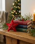 Hand Red Wool Star Ornament