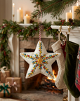 Hand Embroidered Wool Star Ornament
