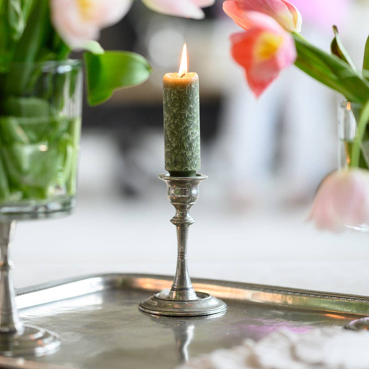 Italian Pewter Candlesticks