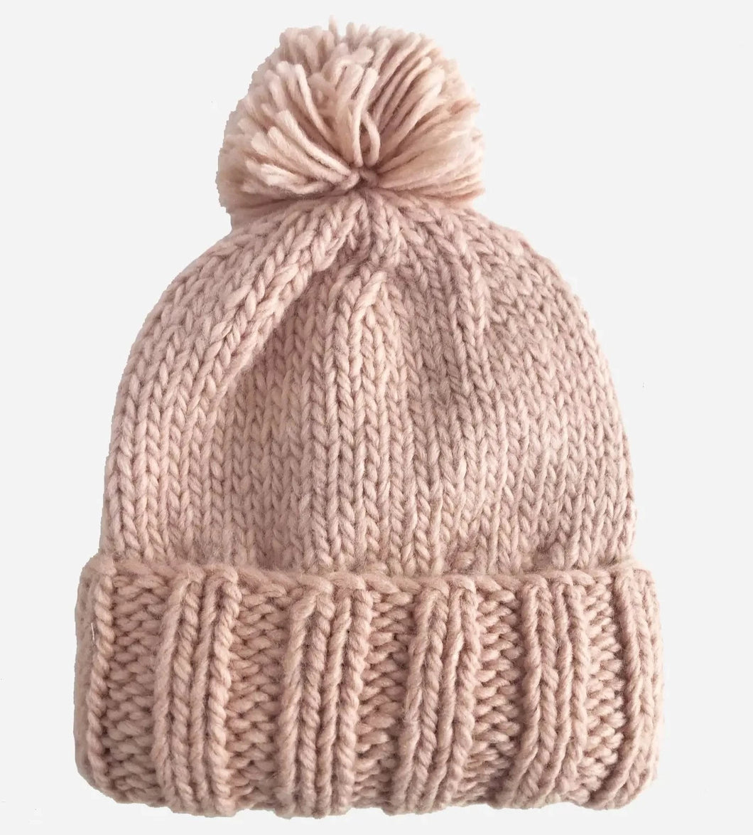 Classic Knit Pom Hat | Blush