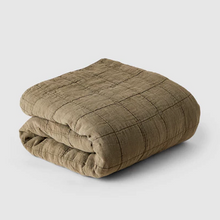 Load image into Gallery viewer, Stonewashed Linen Coverlet | Olive
