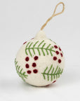 Nordic Embroidered Wool Bauble Ornaments
