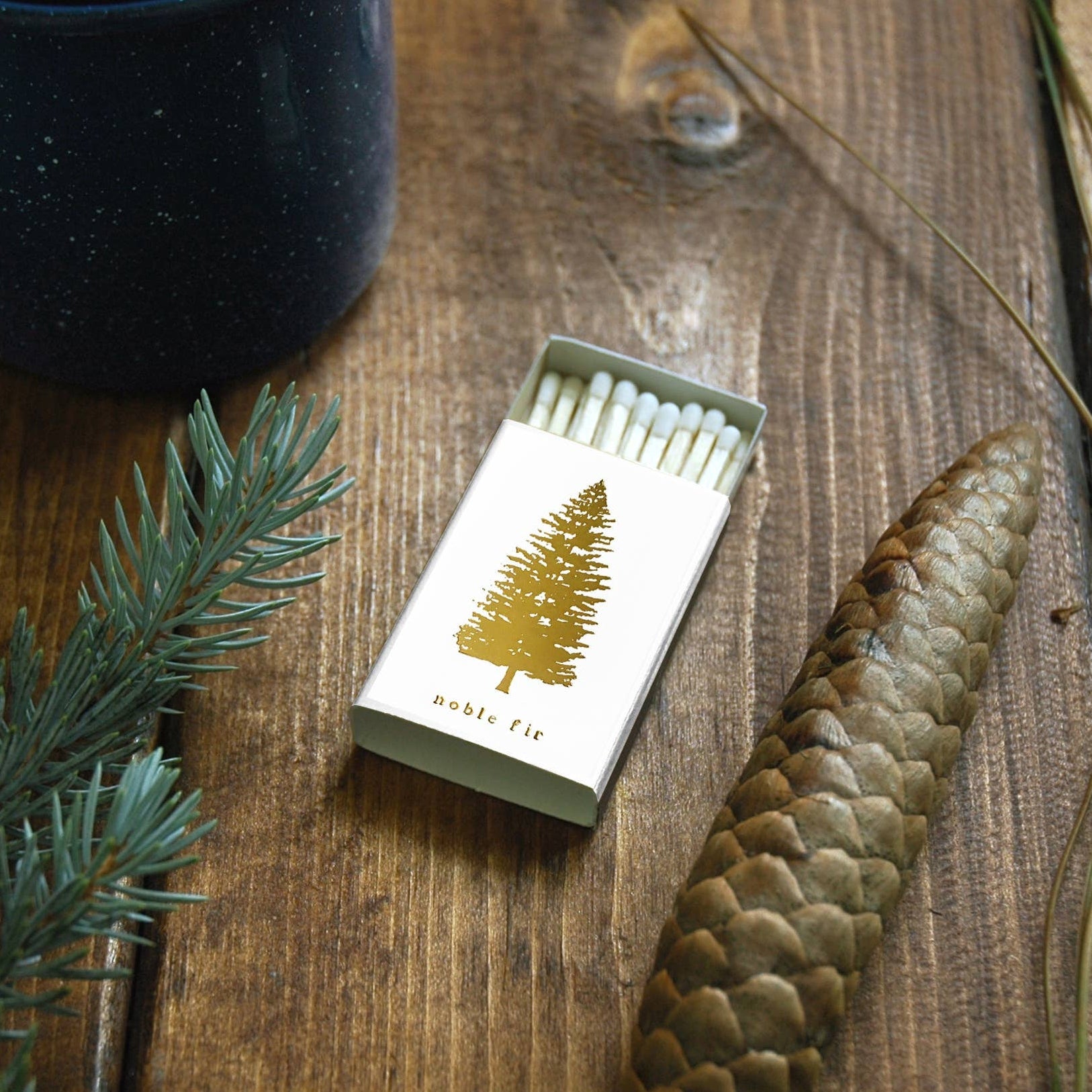 Noble Fir Tree | Cream + Gold Matchbook