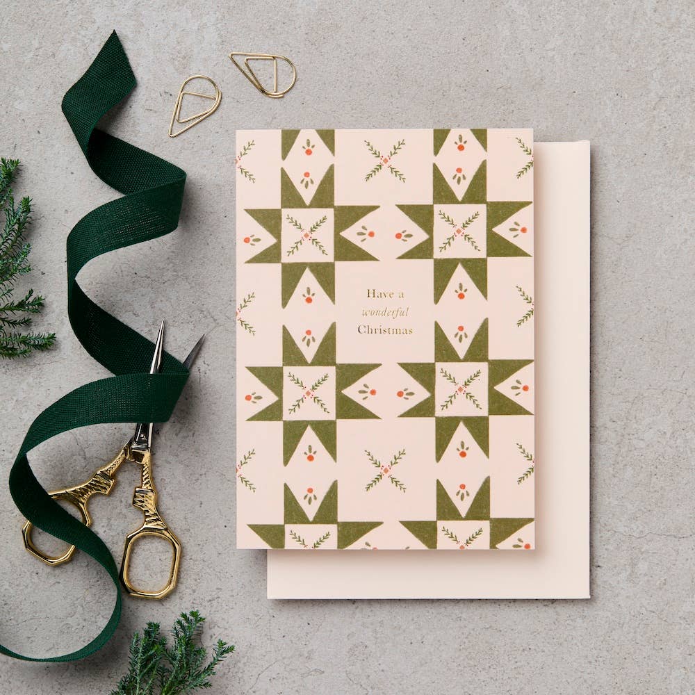Have A Wonderful Christmas | Hand Printed Greeting Card