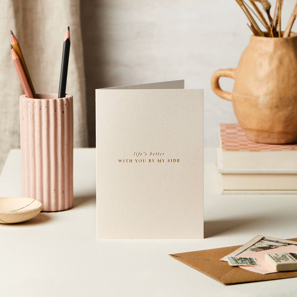 Life's Better With You | Hand Printed Greeting Card
