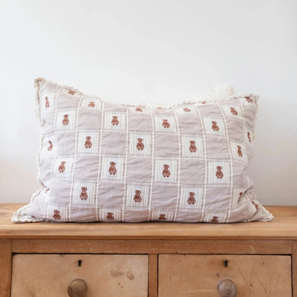 Crochet Patchwork Teddy Pillowcase | Standard