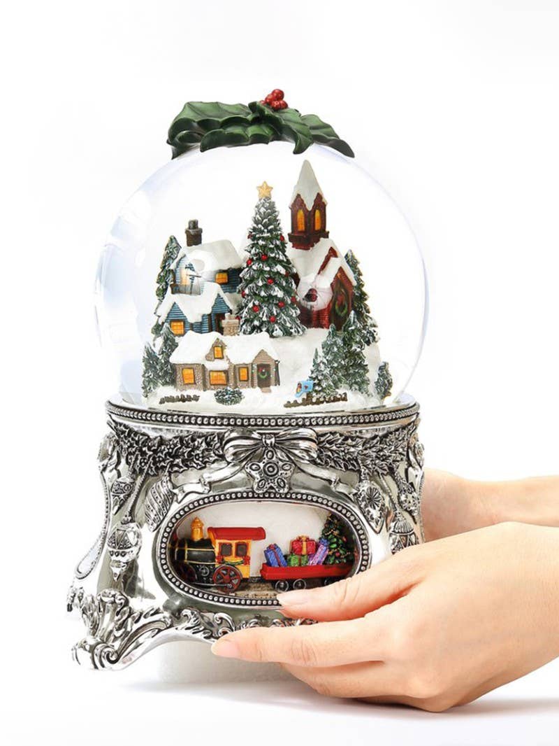 Heirloom Musical Oversized Snow Globe with Rotating Train | Snowy Village