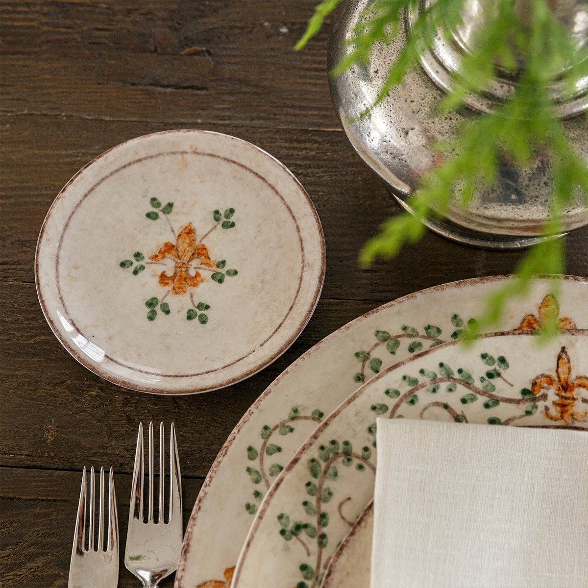 Hand-painted Petite Italian Plate | Vintage Garden