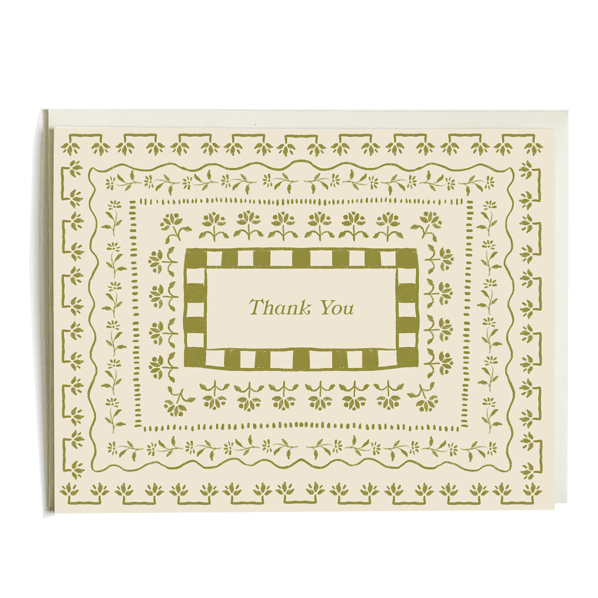 Stacked Border Thank You | Greeting Card