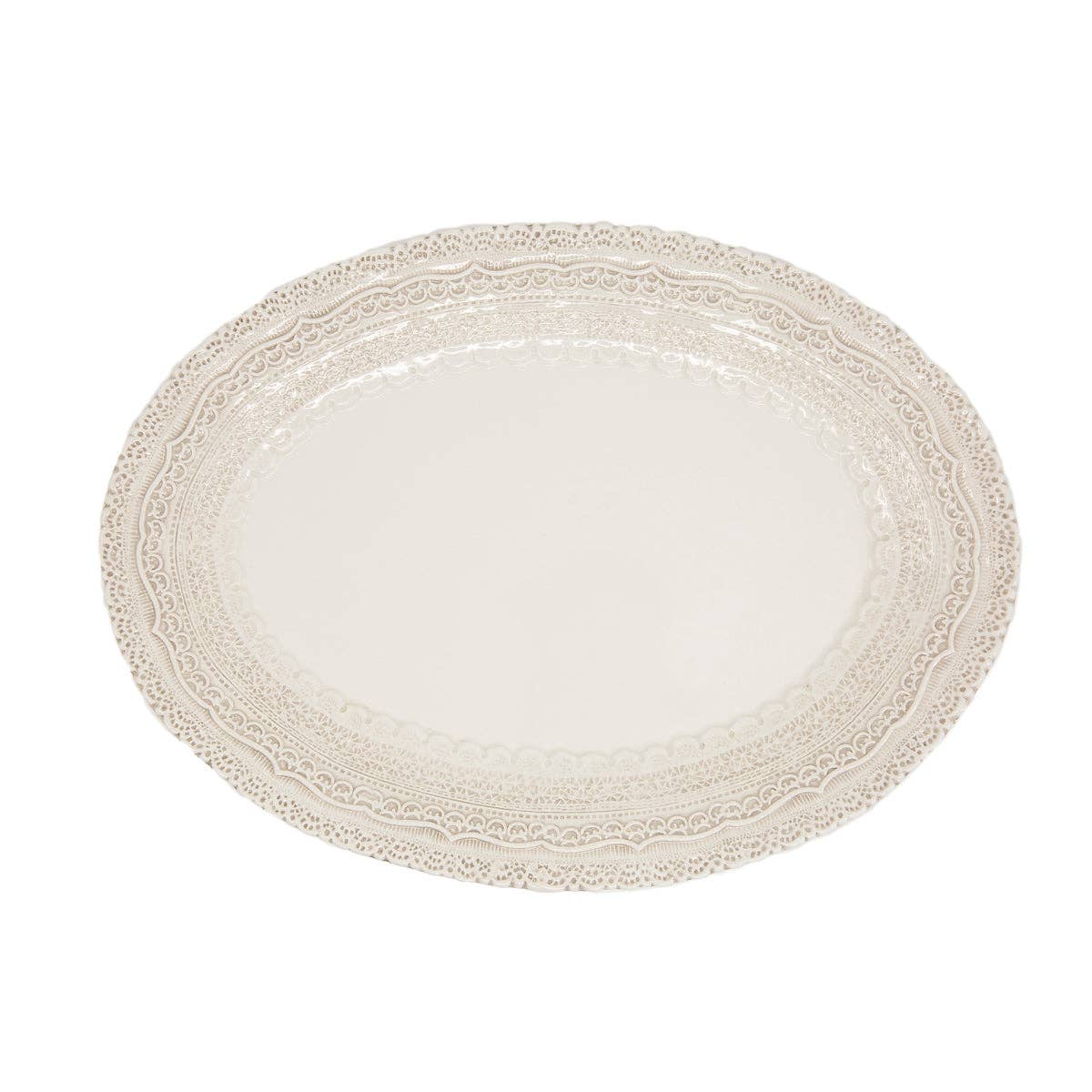 Handmade Oval Italian Platter | Lace