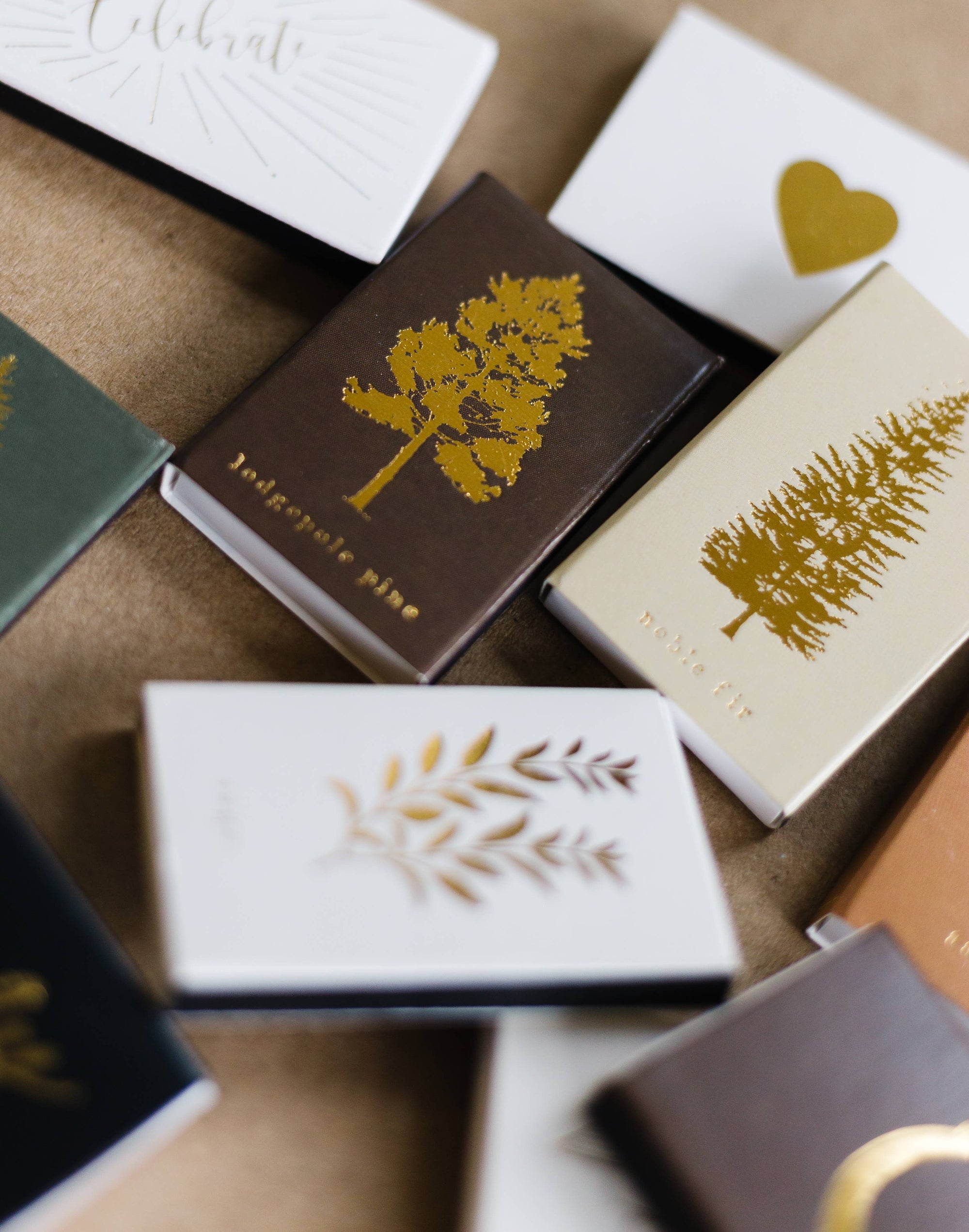 Lodgepole Pine Tree | Brown + Gold Matchbook