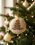 Hand Embroidered Wool Christmas Tree Ornament