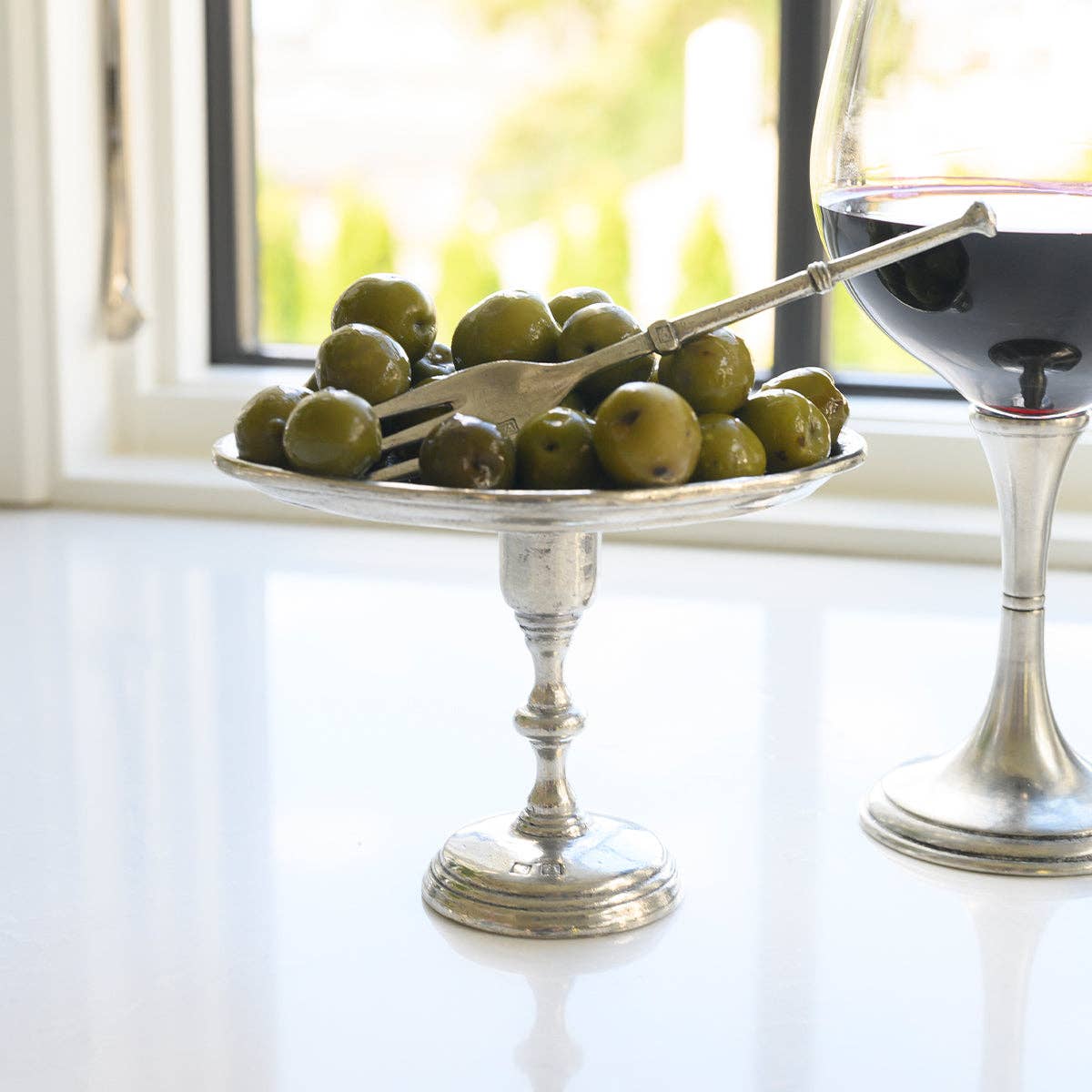 Small Oval Italian Pedestal Tray