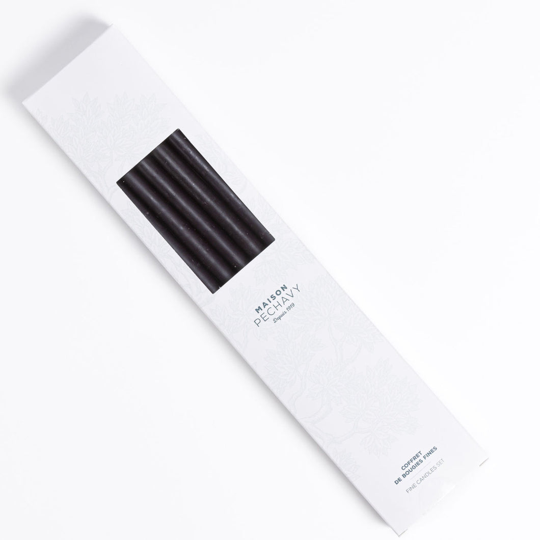 Josephine Vert Noir | Set of 10 Slender French Tapers