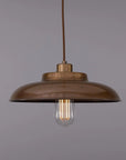 Tighe Vintage Brass Factory Pendant Light