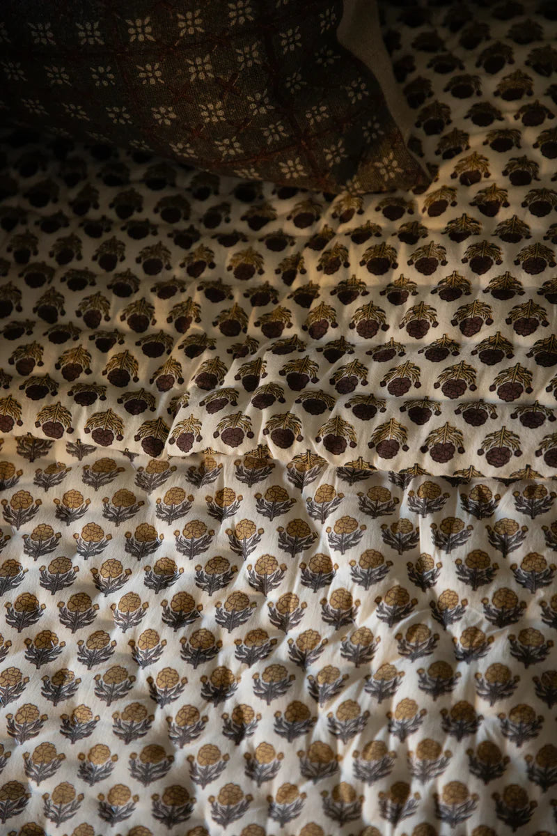 Handmade Block Printed Reversible Cotton Quilt | Bailey
