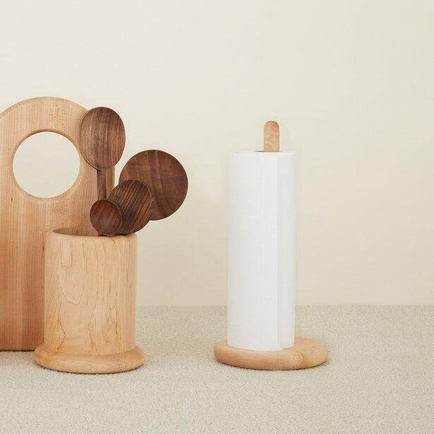 Hand-Turned Maple | Wooden Paper Towel Holder