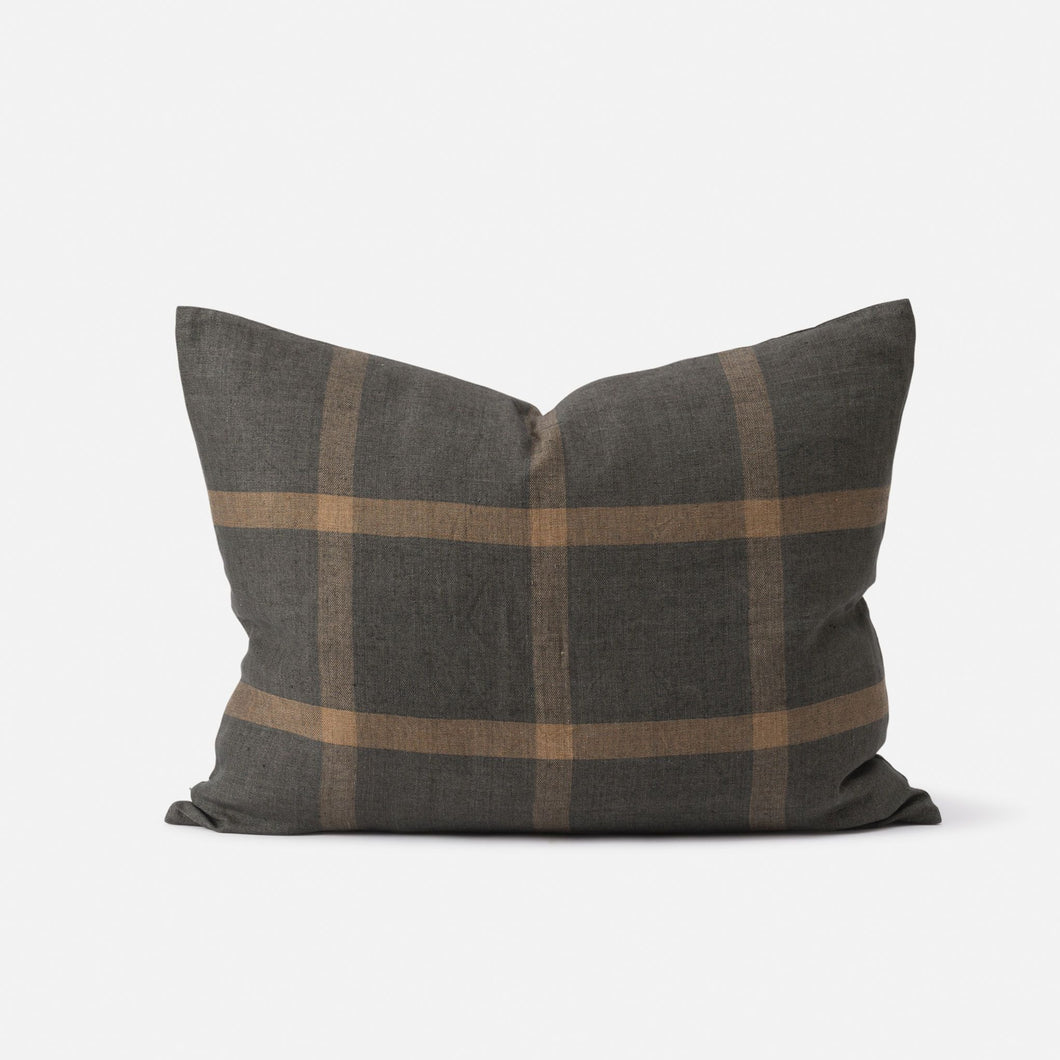 Grid Woven Plaid Linen Pillow