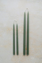 Load image into Gallery viewer, Standard European Hand-Dipped 16&quot;H Taper Candles | Set of 2 | Forest
