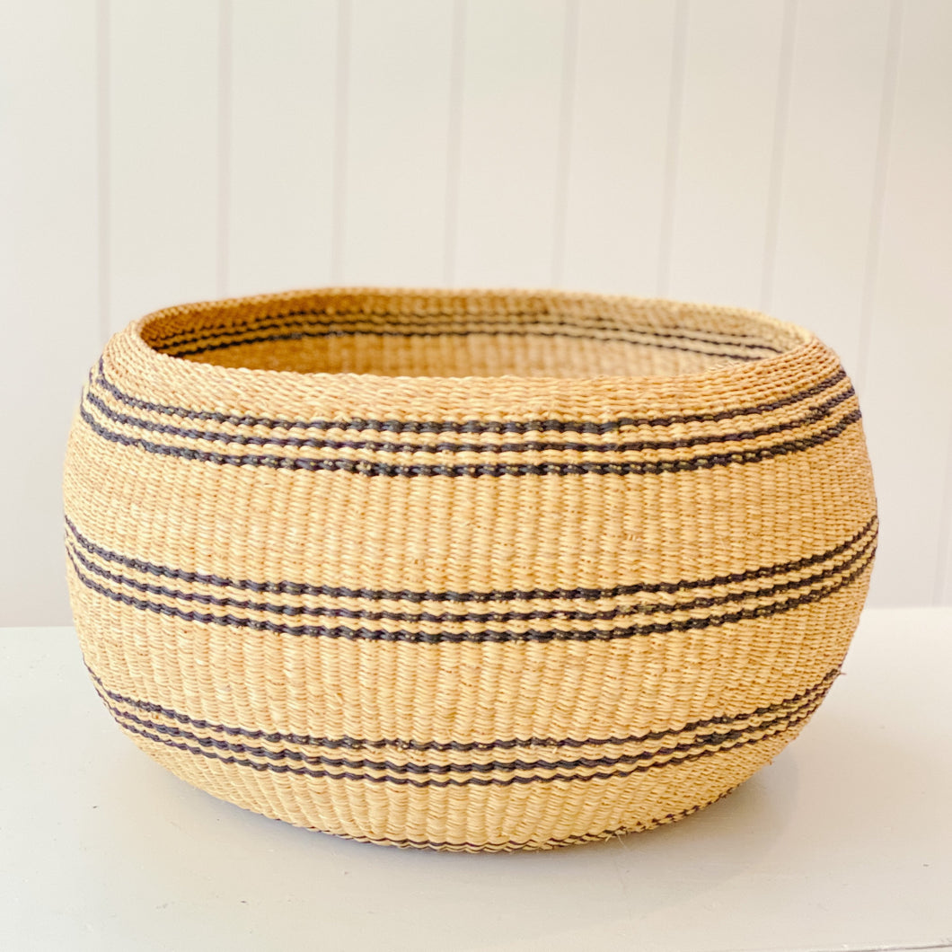 Specialty Basket No. 2 | Natural with Black Stripe