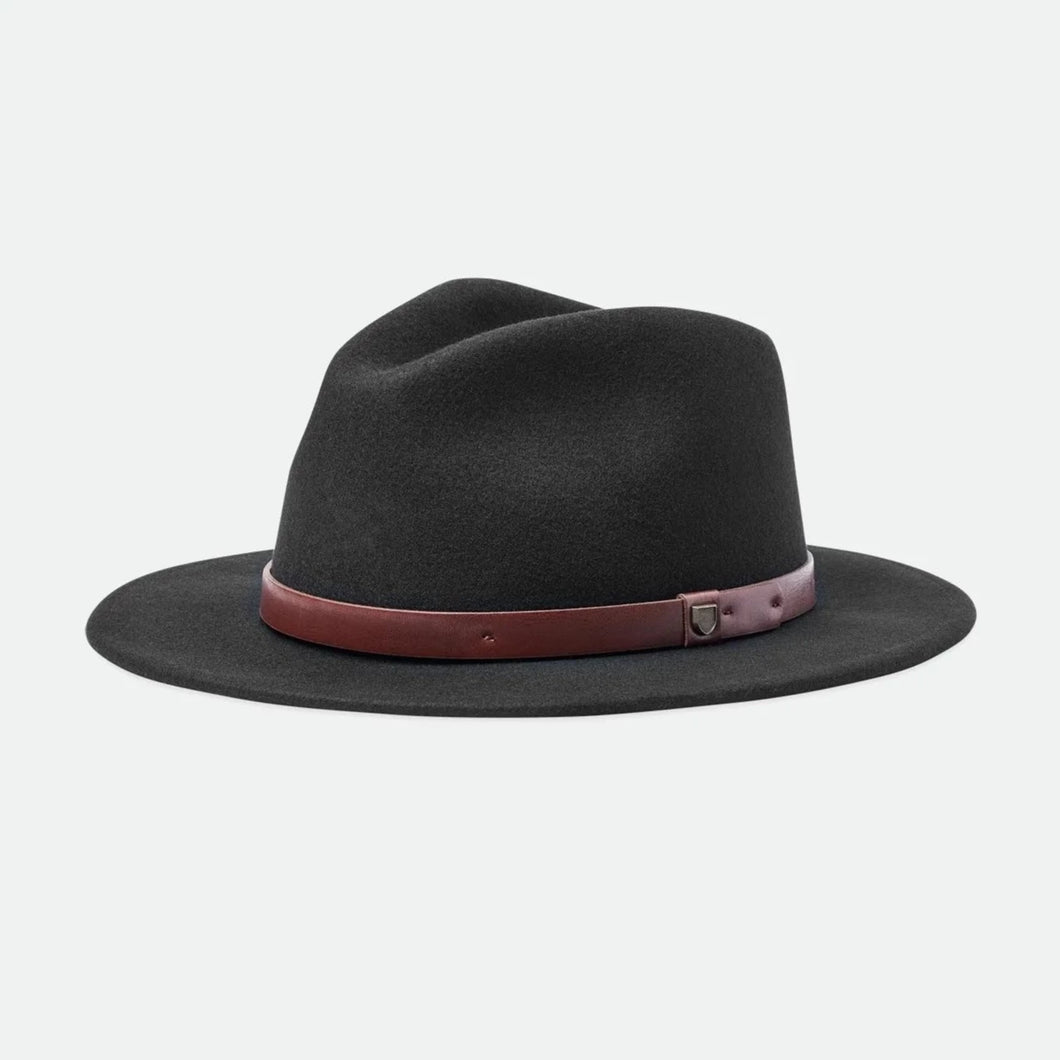 Messer Fedora Hat | Black with Brown Leather Band