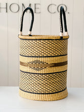 Load image into Gallery viewer, The Drum Basket No. 8 | Natural with Navy and Brown
