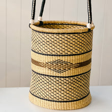 Load image into Gallery viewer, The Drum Basket No. 8 | Natural with Navy and Brown
