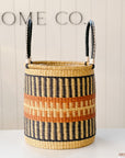 The Drum Basket No. 7 | Natural with Navy and Rust