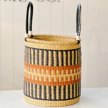 Load image into Gallery viewer, The Drum Basket No. 7 | Natural with Navy and Rust
