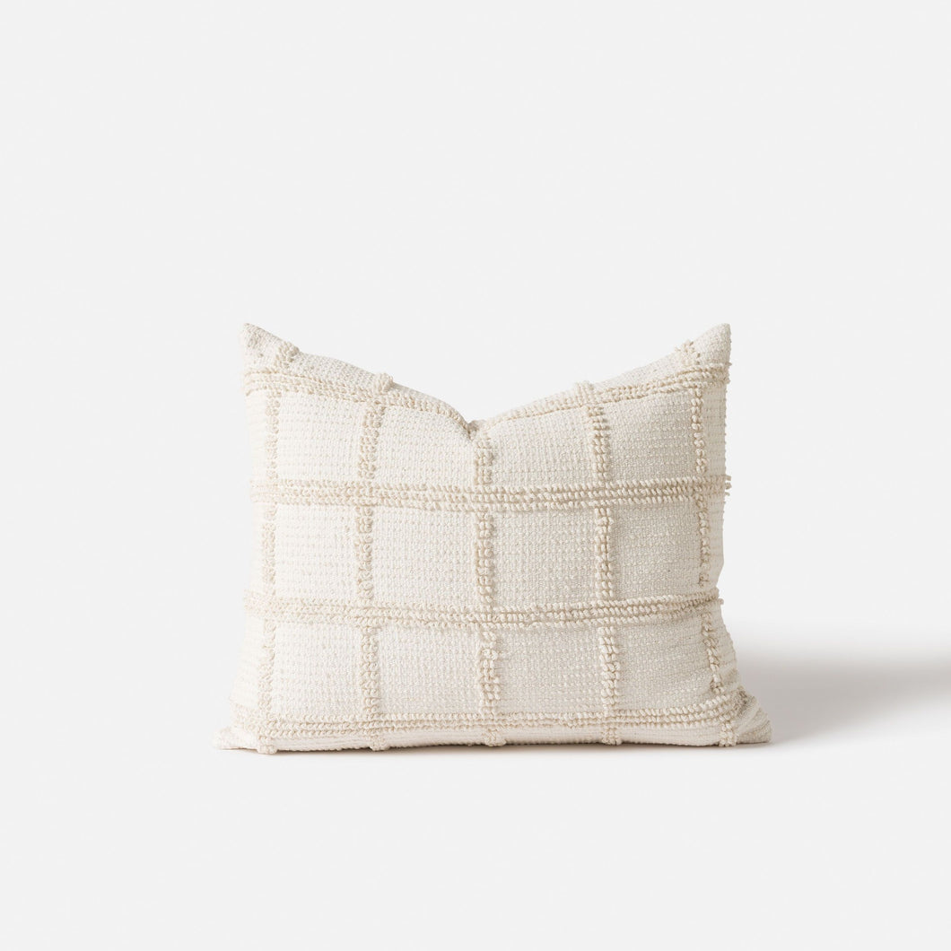 Modern Grid Pillow | Ivory